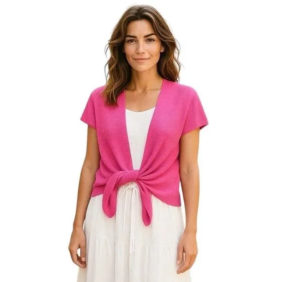 Eileen Fisher Sweaters Eileen Fisher Pink Short Sleeve Open